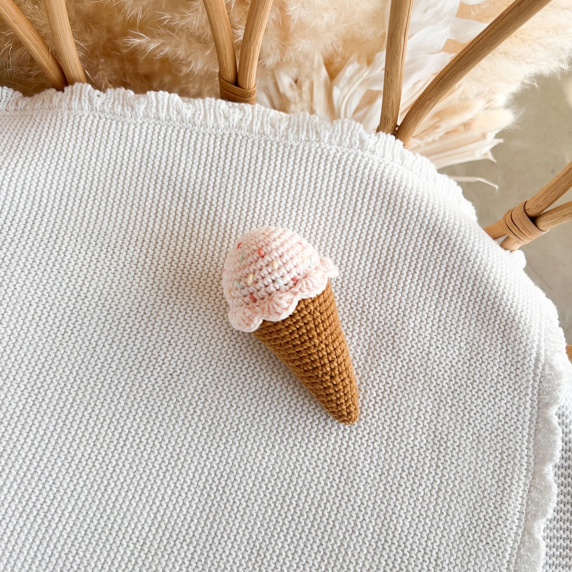 Ice Cream Crochet Rattle