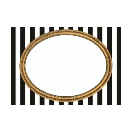 Placecards - Tent Style - Gold Frame on Stripe 225pk