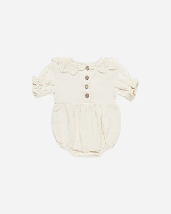 Collared Romper / Ivory / 3-6m