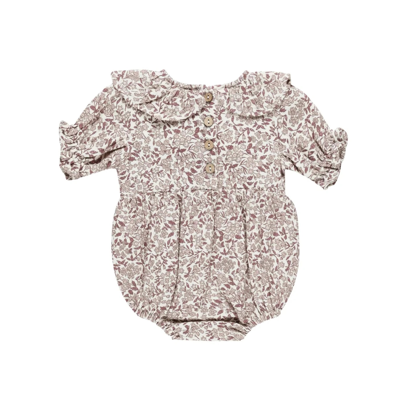 Collared Romper / Mauve Ditsy / 6-12m