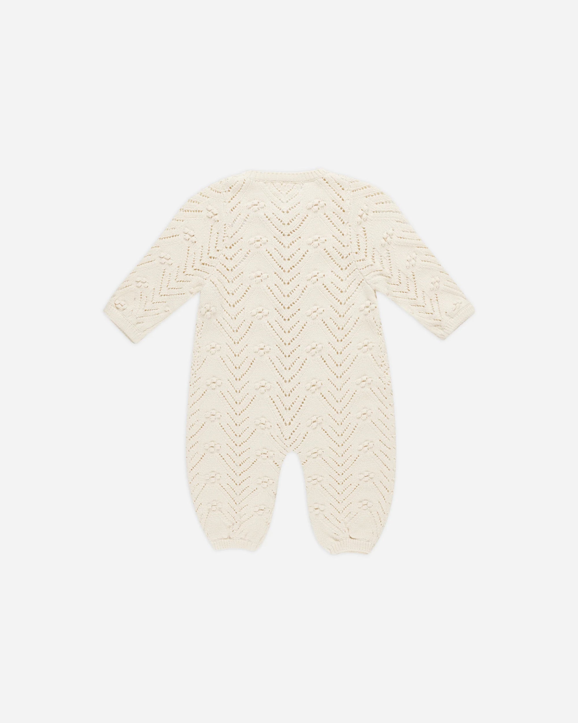 Long Sleeve Bobble Romper / Natural / 3-6m