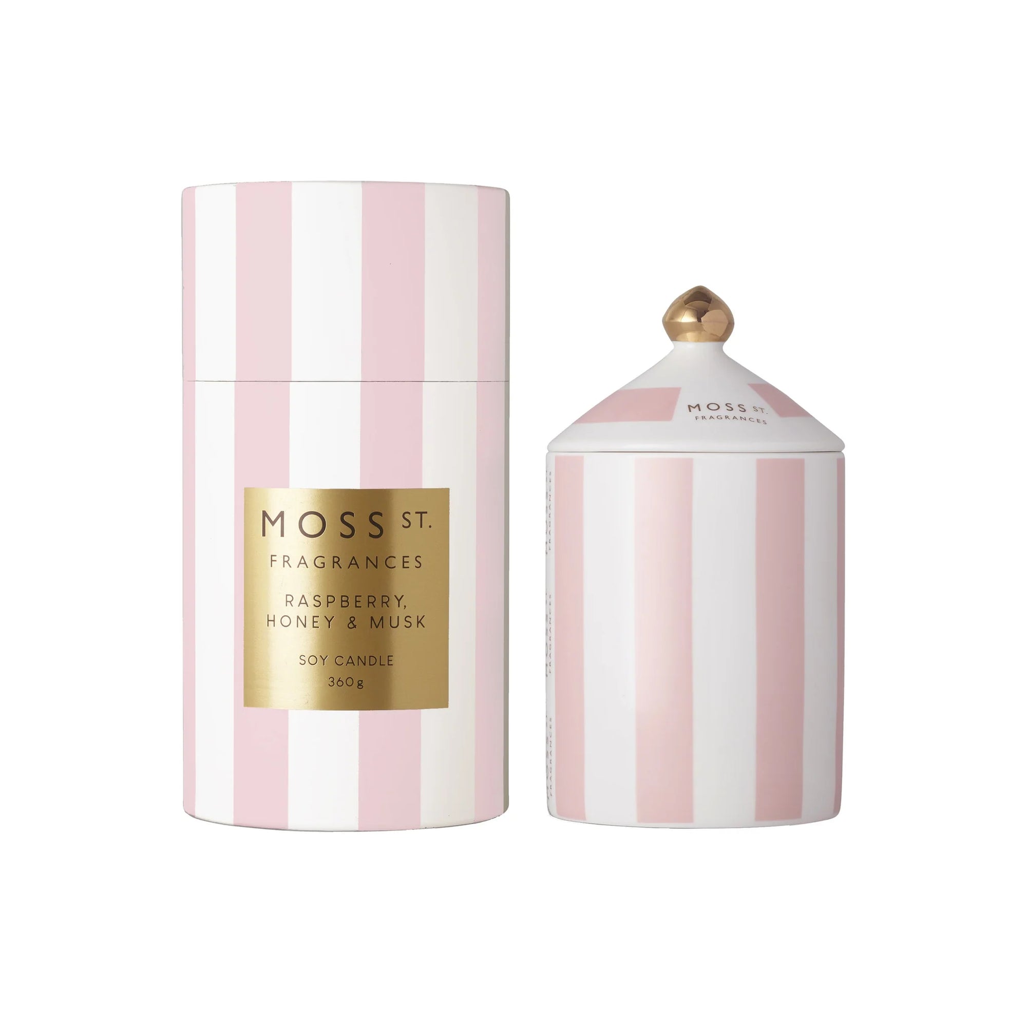 Moss St Ceramic Candle 360g / Raspberry, Honey & Musk