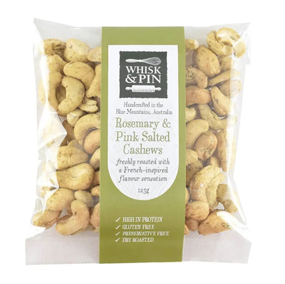 Whisk & Pin Rosemary & Pink Salted Cashews 125g