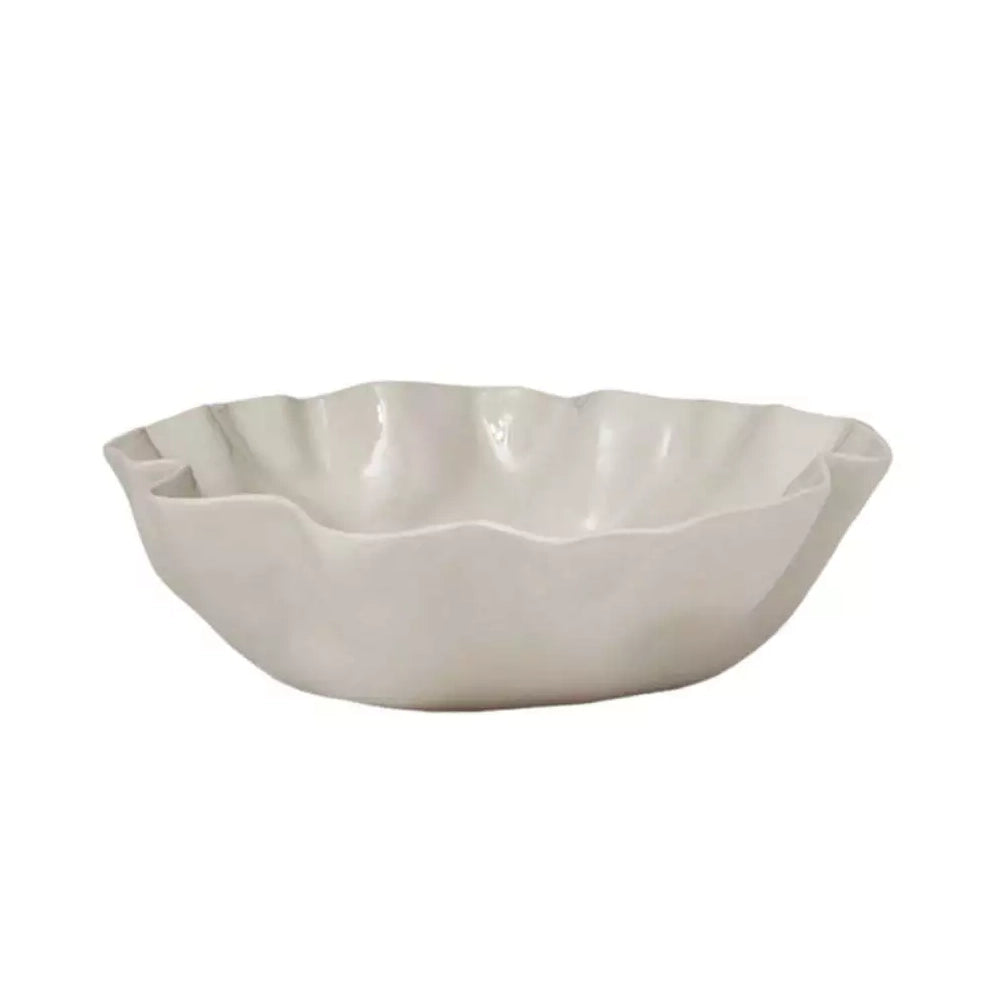 Ruffle Bowl Chalk White - L