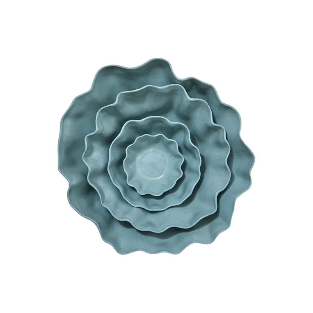 Ruffle Bowl Light Blue - L