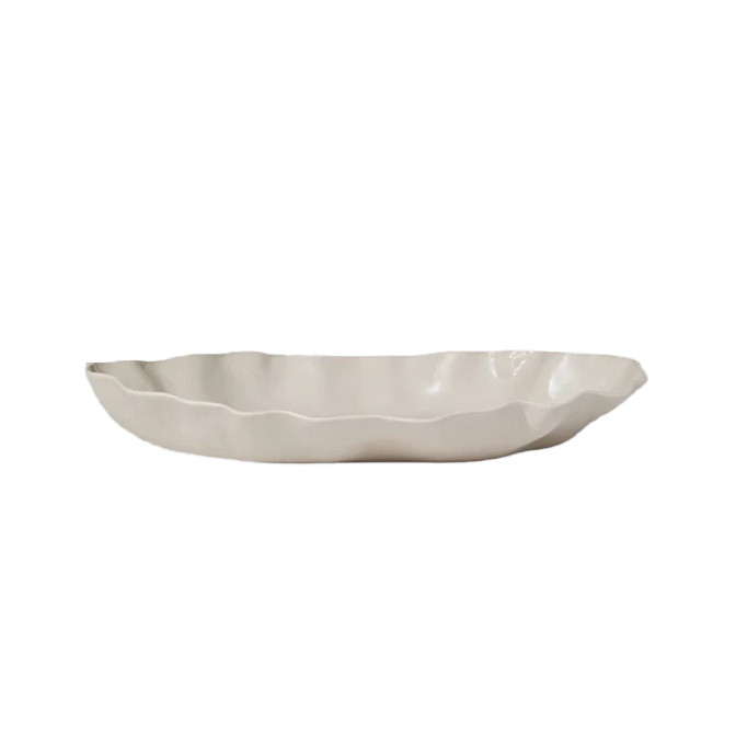 Ruffle Rectangle Platter Chalk White - M