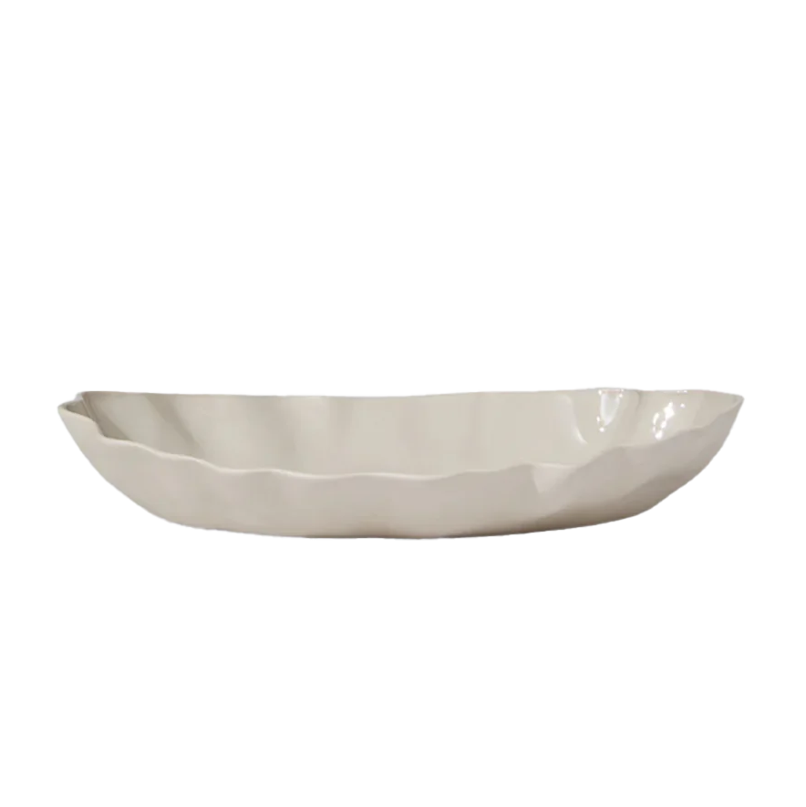 Ruffle Rectangle Platter Chalk White - XL