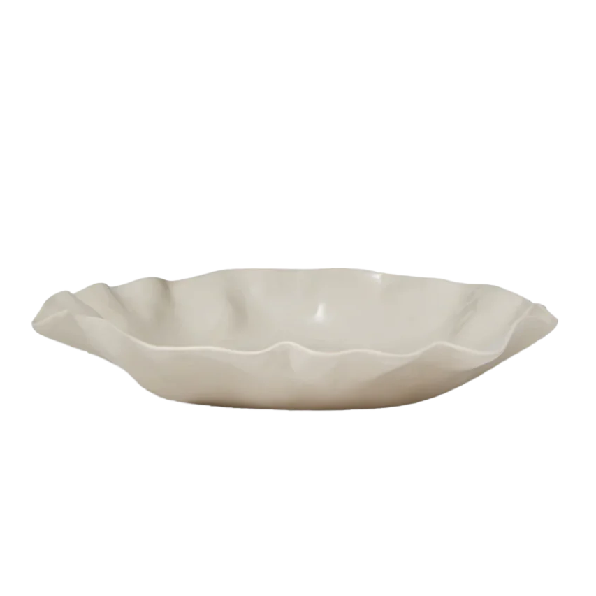 Ruffle Round Platter Chalk White - XL