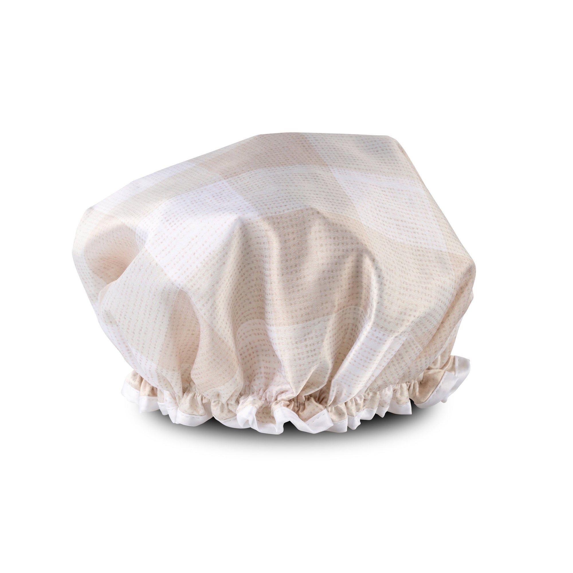 Manor Road Shower Cap Linen (Gingham Natural)