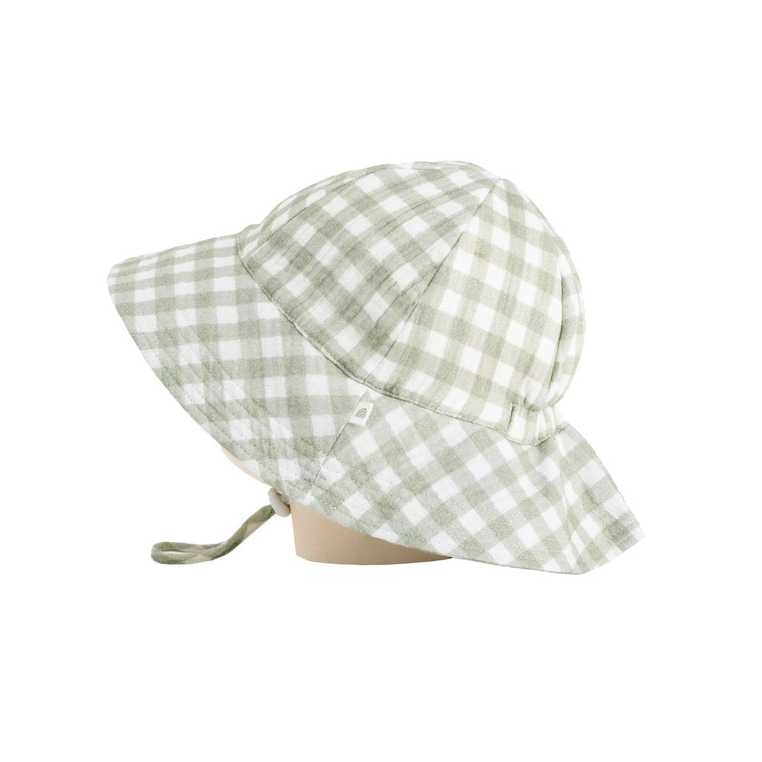 Kynd Baby Broad Brim Hat / Sage Gingham / XS