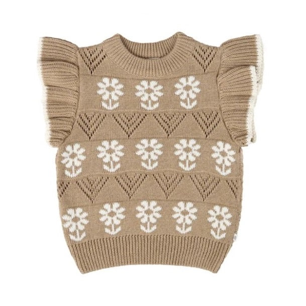 Kynd Baby Knit Vest Daisy / Caramel / 1