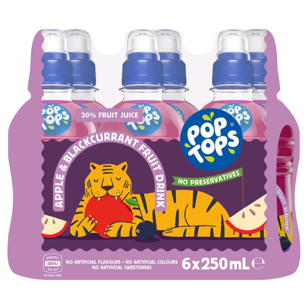 Pop Tops Apple & Blackcurrant 250ml 6pk