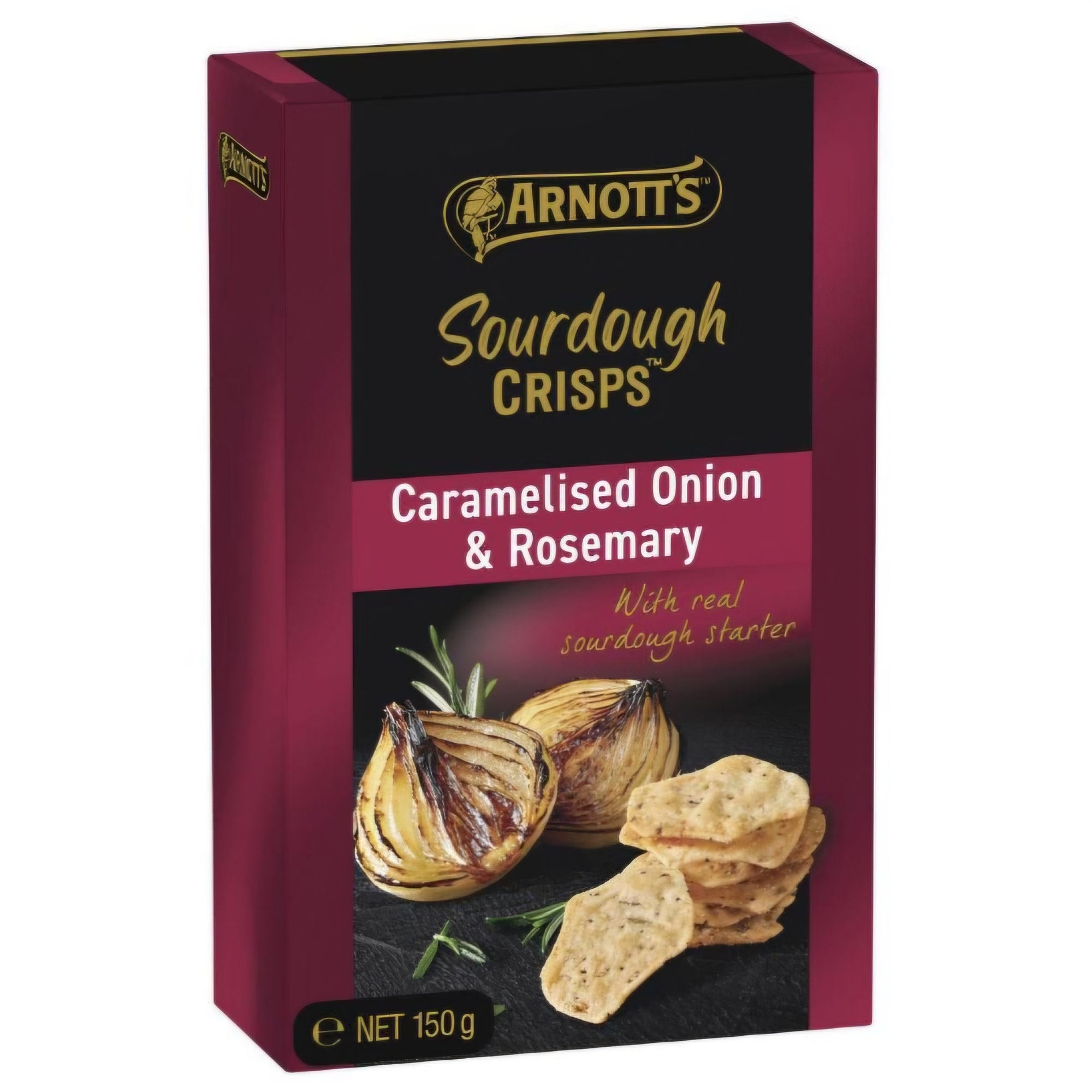 Arnott's Sourdough Crisps Caramelised Onion & Rosemary 150g