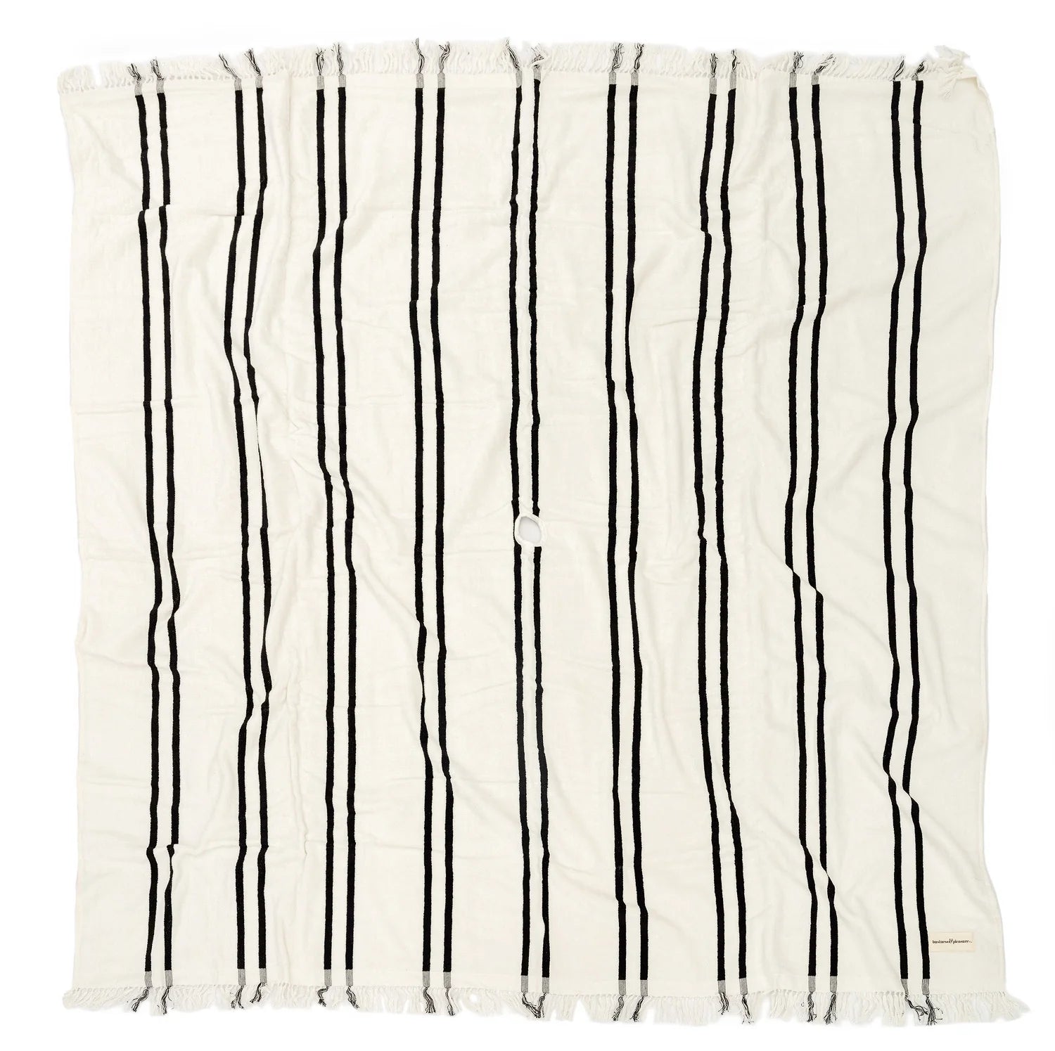 The Beach Blanket - Black Two Stripe