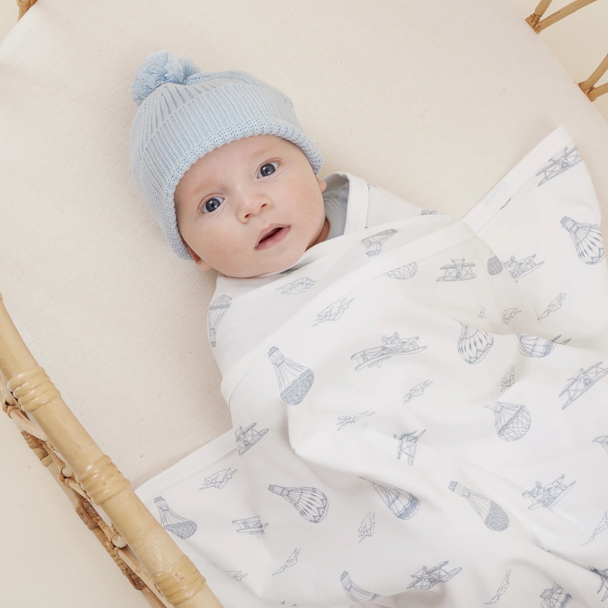 Aster & Oak Pale Blue Knit Beanie - Sml