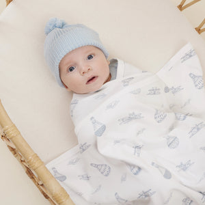 Aster & Oak Pale Blue Knit Beanie - Sml