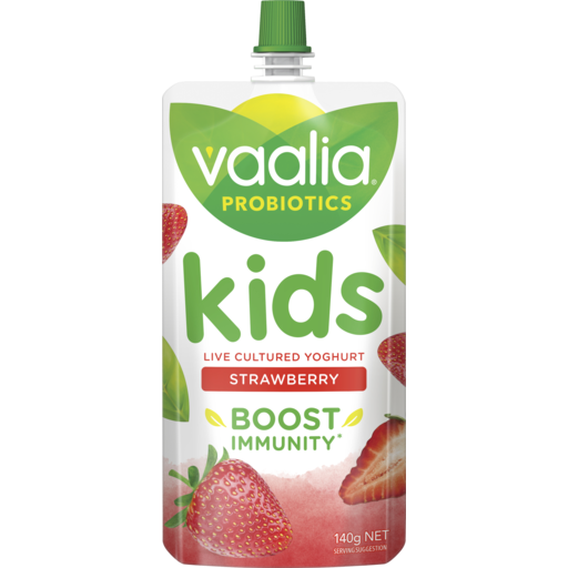 Vaalia Kids Probiotic Yoghurt Pouch Strawberry 140g