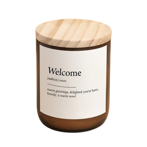 Dictionary Candle - Welcome