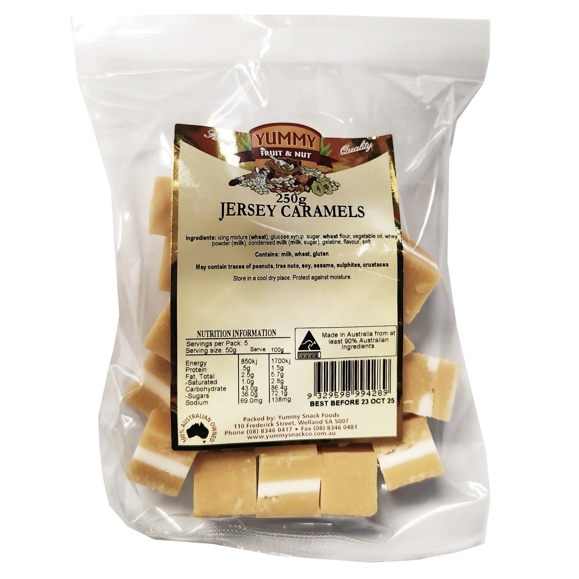 Yummy Snack Co Jersey Caramels 250g