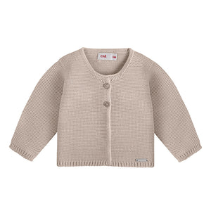 Moss Stitch Cardigan - Stone