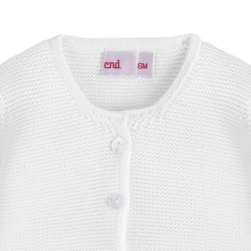 Moss Stitch Cardigan - White