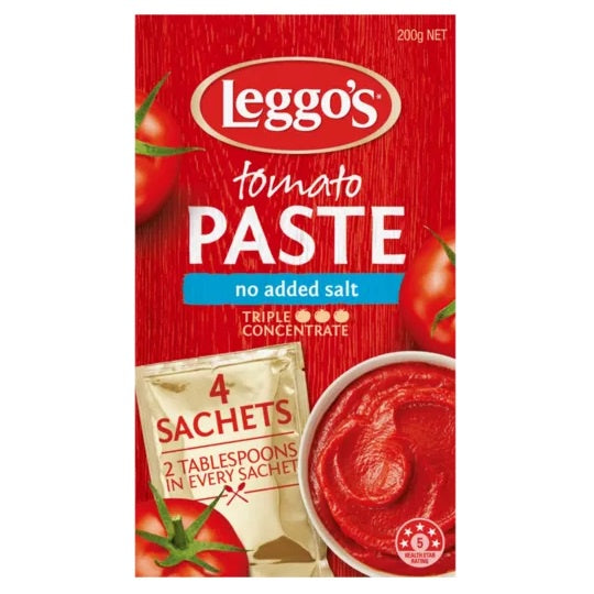 Leggo's Tomato Paste Sachets No Added Salt 200g