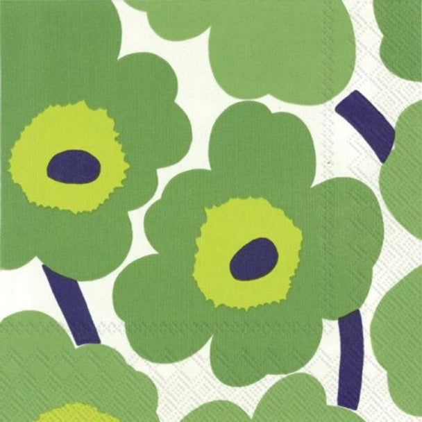 Marimekko Cocktail Napkin - Unikko Green