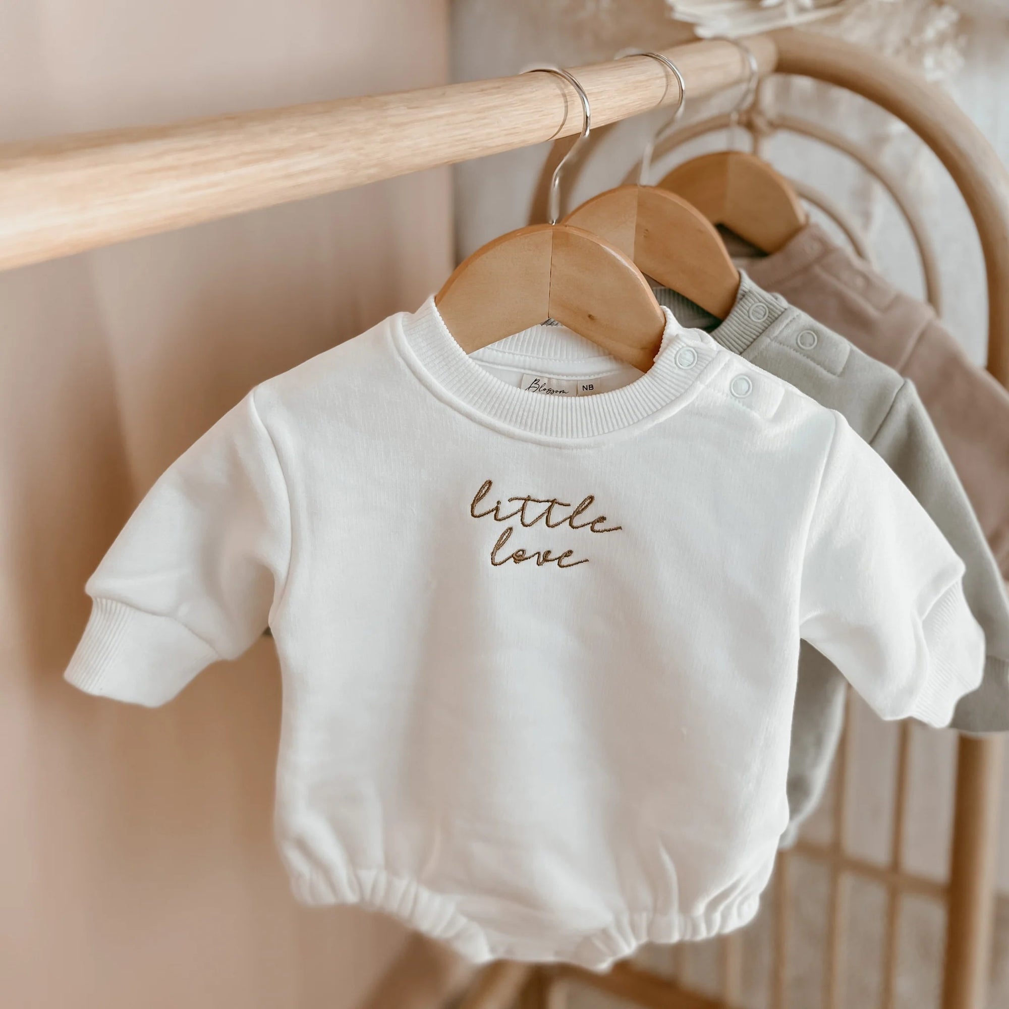 Little Love Long Sleeve Bubble Romper - Milk