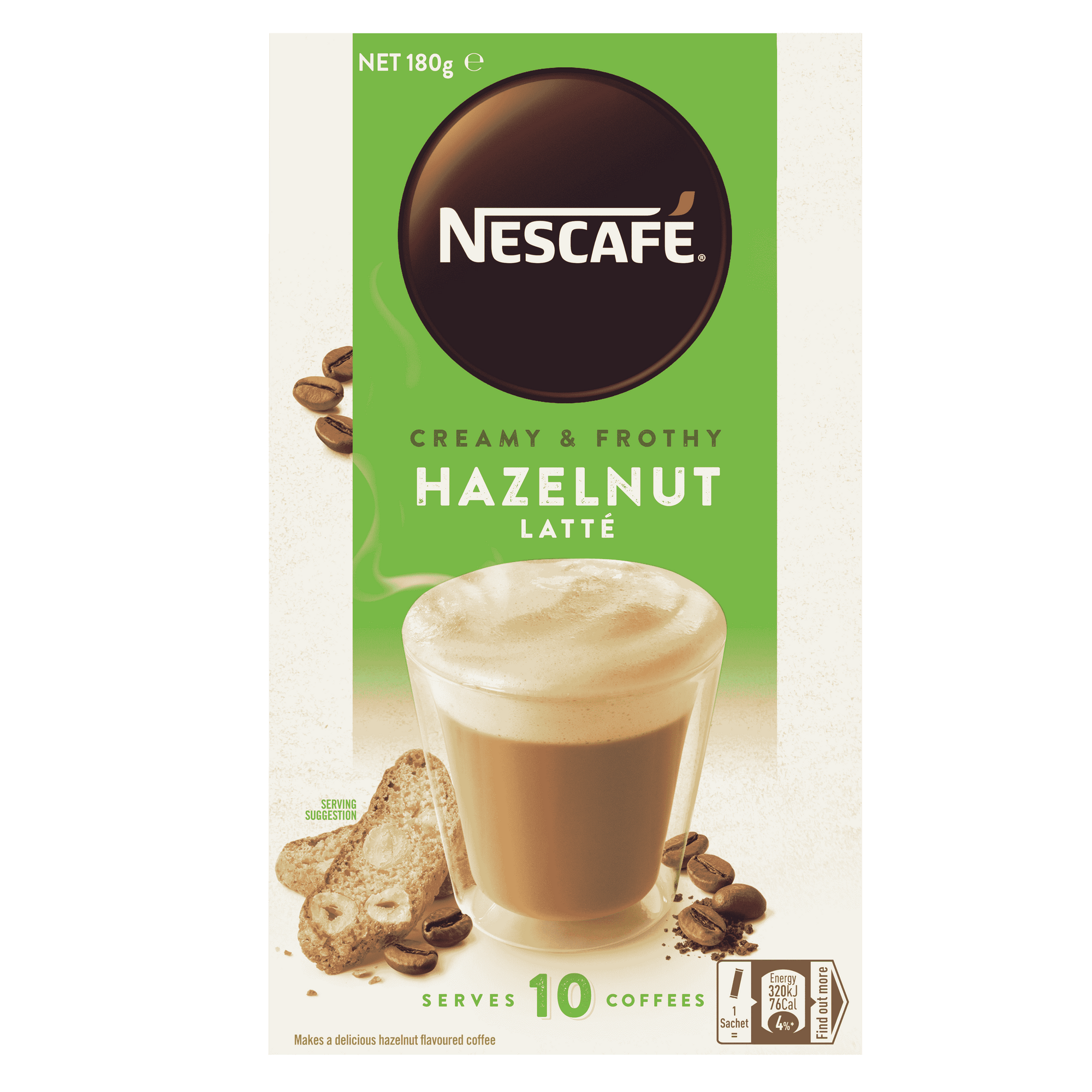 Nescafe Hazelnut Latte Sachets 10pk