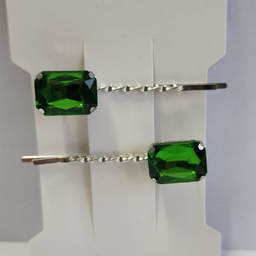 Emerald Green Hair Slides - 2 Pack