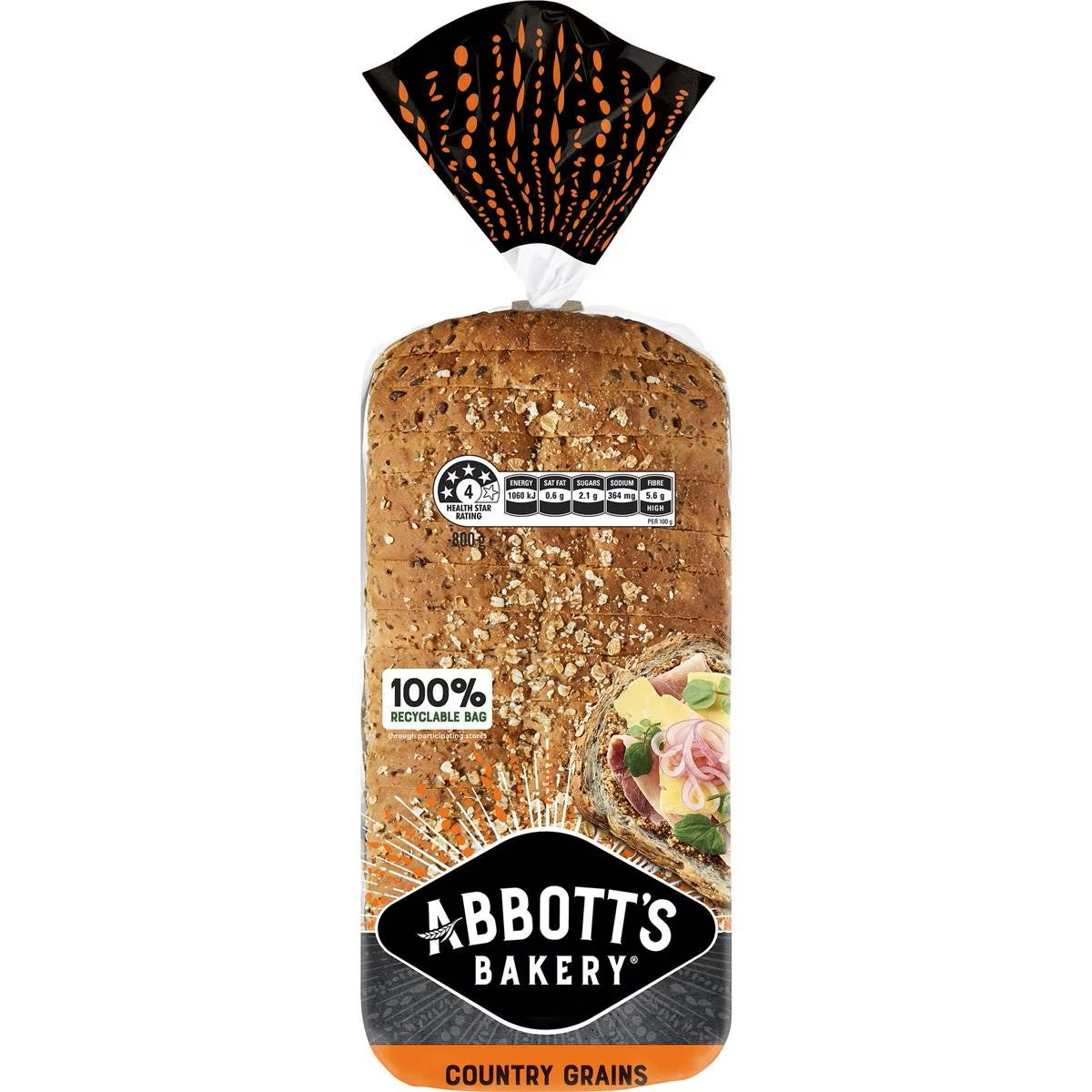 Abbotts Bakery Bread Country Grains 800g