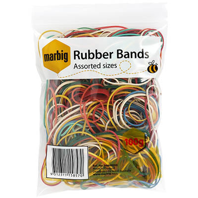 Marbig Rubber Band Assorted 100g