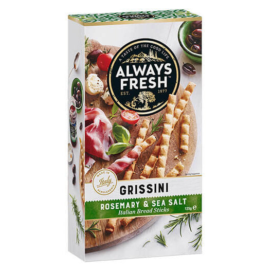 Always Fresh Grissini Rosemary & Sea Salt 125g