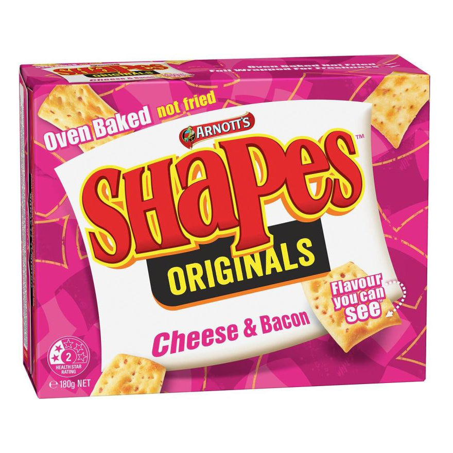 Arnott's Shapes Cheese and Bacon 180g