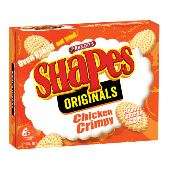 Arnott's Shapes Snacks Chicken Crimpy 175g