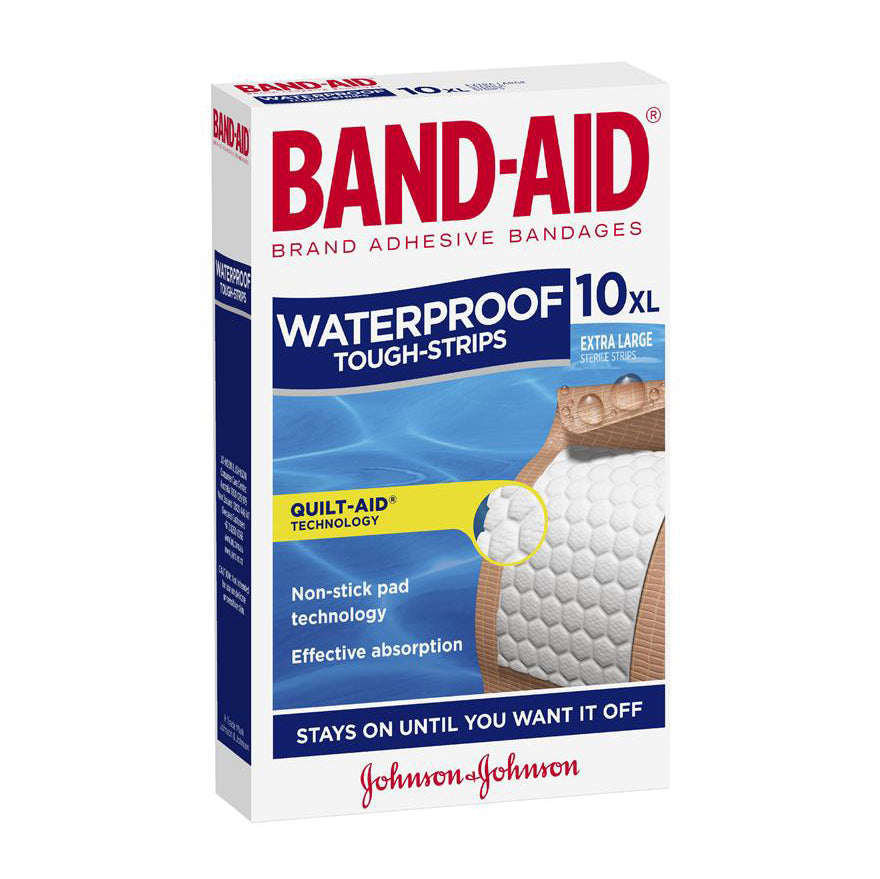 Band-Aid Tough Strips Waterproof Extra Large 10pk