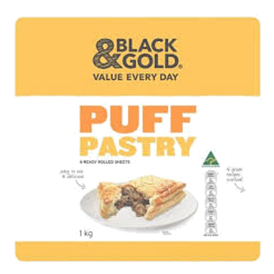 Black & Gold Puff Pastry Sheets 1kg