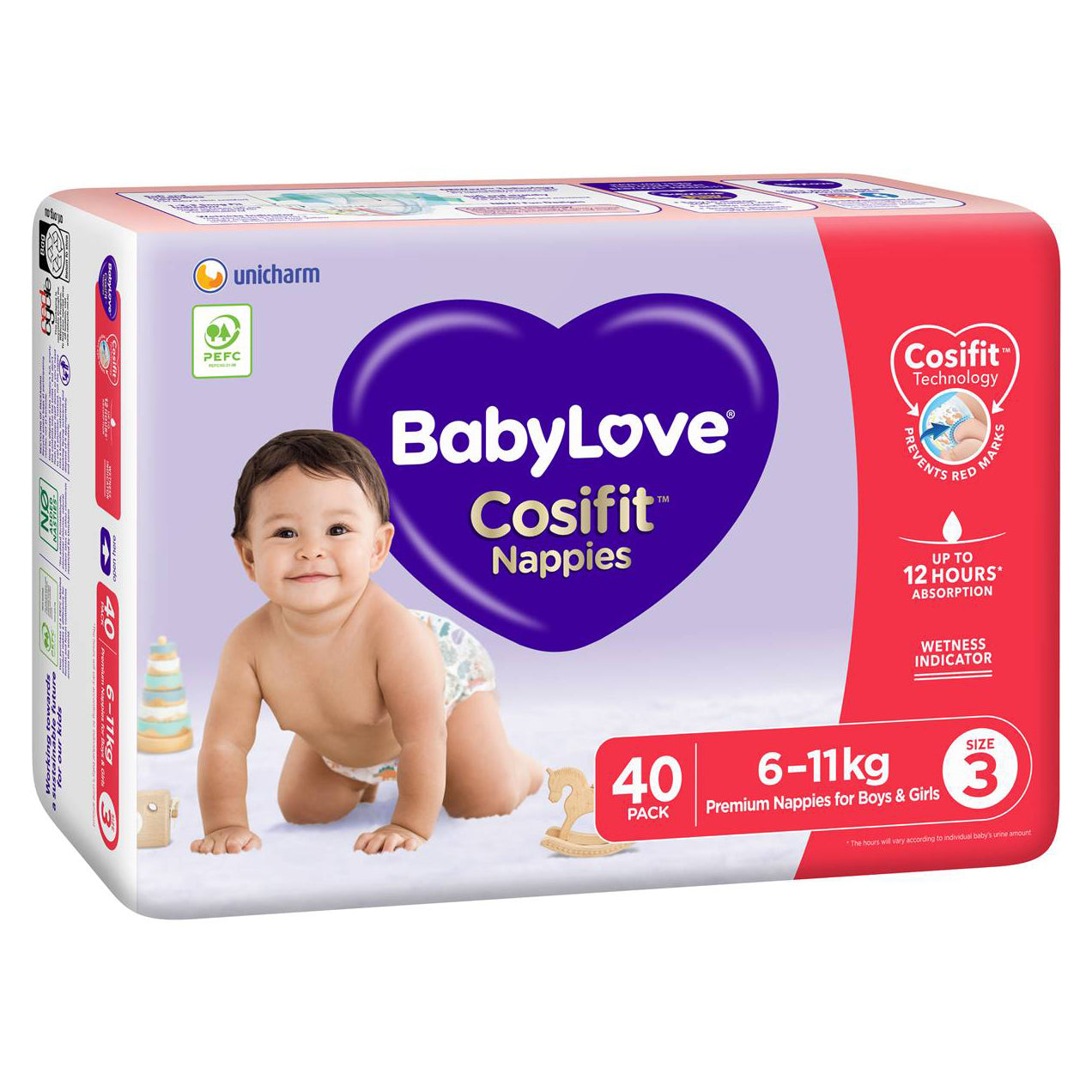 Babylove Cosifit Nappies Size 3 Crawler 6-11kg  40 pk