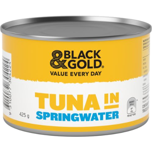 Black & Gold Tuna Chunks in Springwater 425g