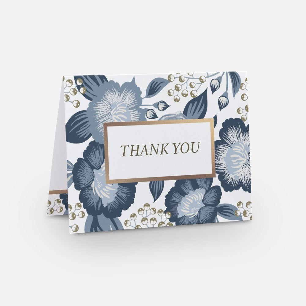 Buds in Blue Thank You Cards - 10 Pack