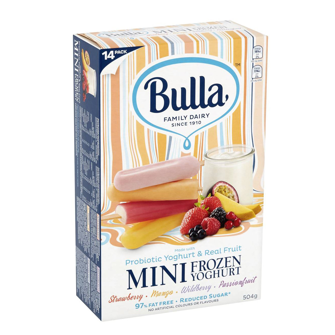 Bulla Mini Frozen Yoghurt Assorted Flavours 14pk