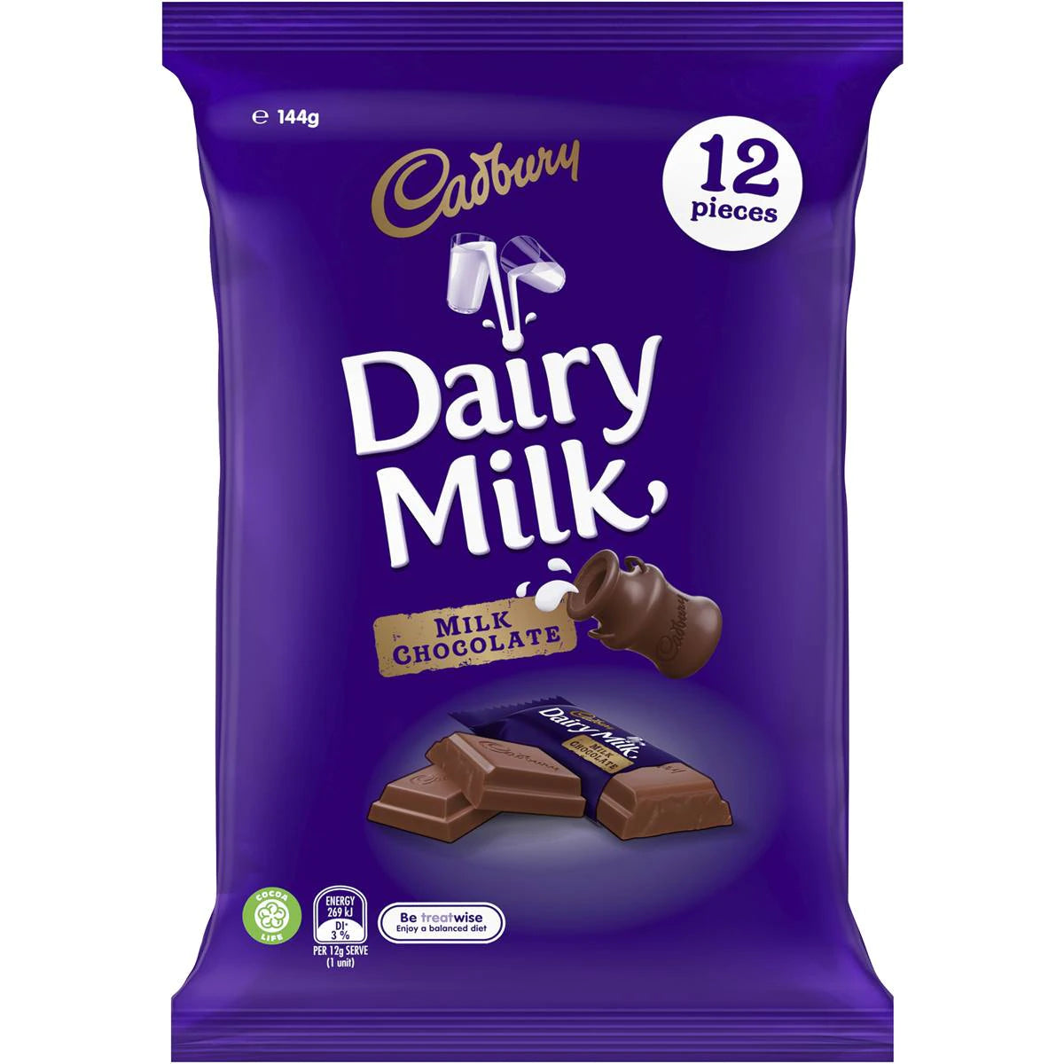 Cadbury Sharepack Dairy Milk 12pkt 144g