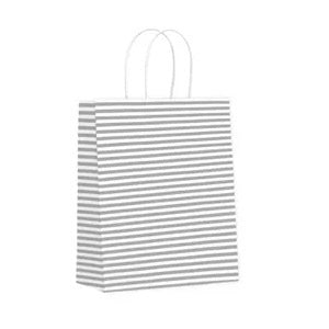 Twisted Handle Gift Bag Candy Silver Medium - 210x270x110mm