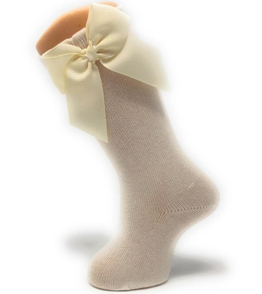 Carlomagno 2946 Grosgrain Bow Knee High Sock