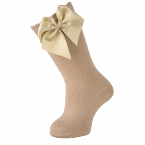 Carlomagno 2946 Grosgrain Bow Knee High Sock