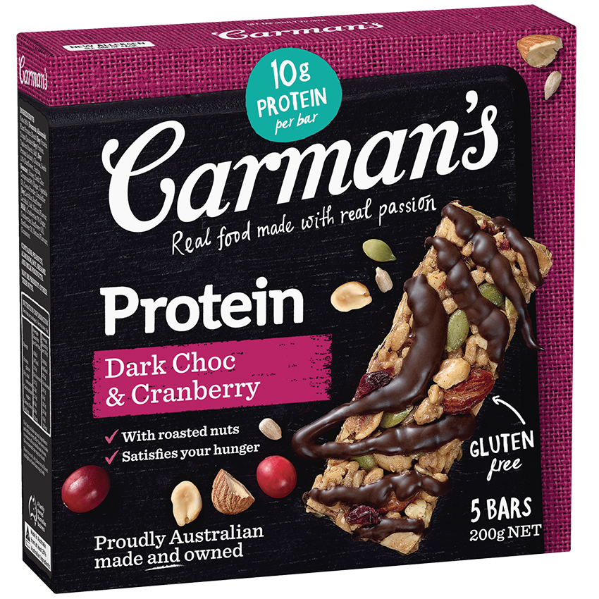 Carmans Dark Choc & Cranberry Protein Bars 5pk