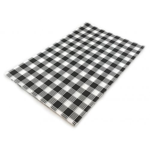 Black & White Check Wax Paper 20x30cm - 10pk