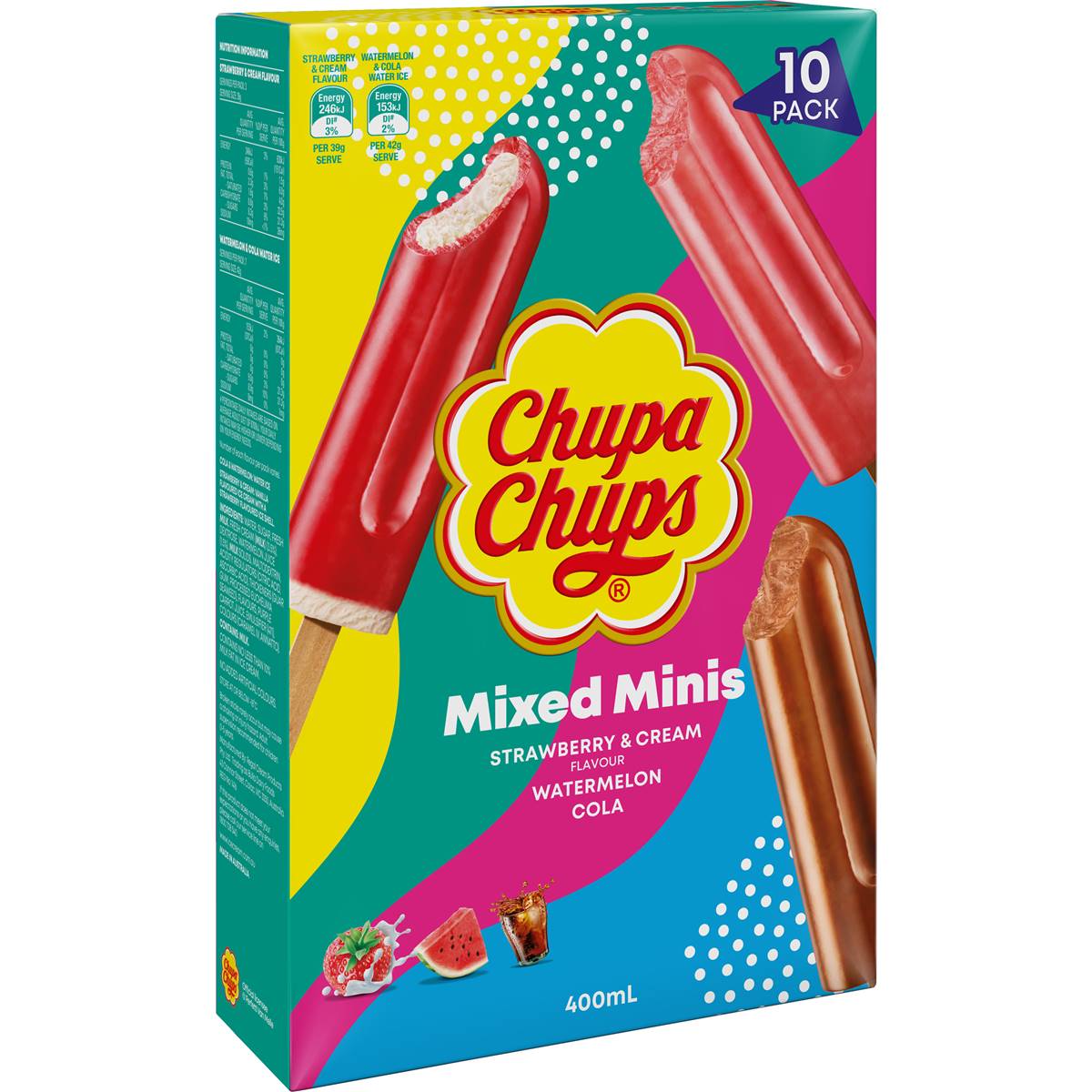 Chupa Chups Ice Cream Mixed Mini Sticks 10pk