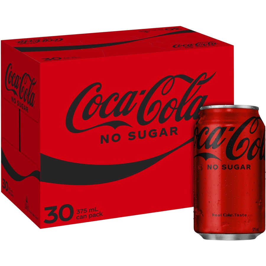 Coca Cola Cans No Sugar 375ml x 30pk