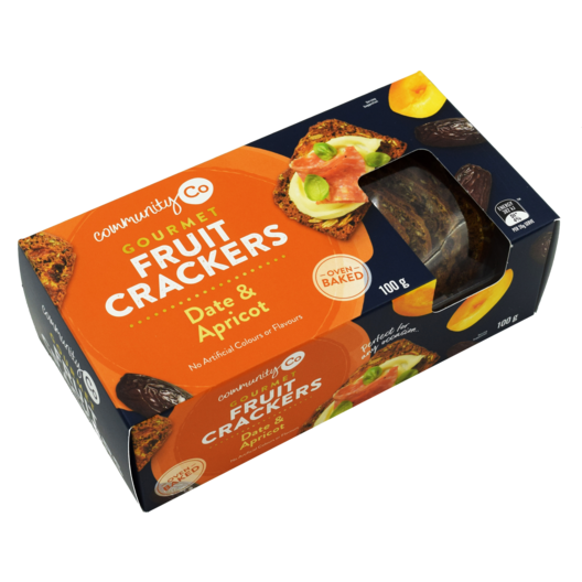 Community Co Date & Apricot Crackers 100g